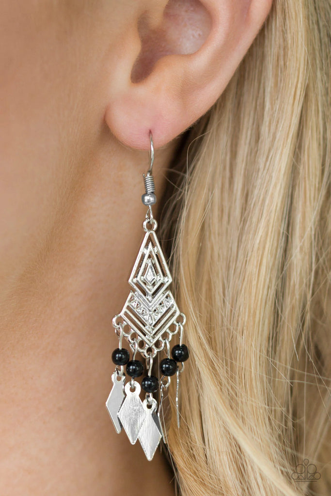 Island Import - Black Earring-Paparazzi