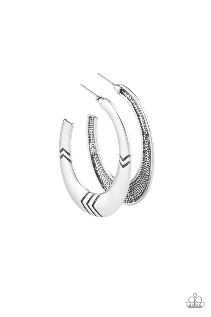 Tribe Pride - Silver Post Hoop Earring-Paparazzi