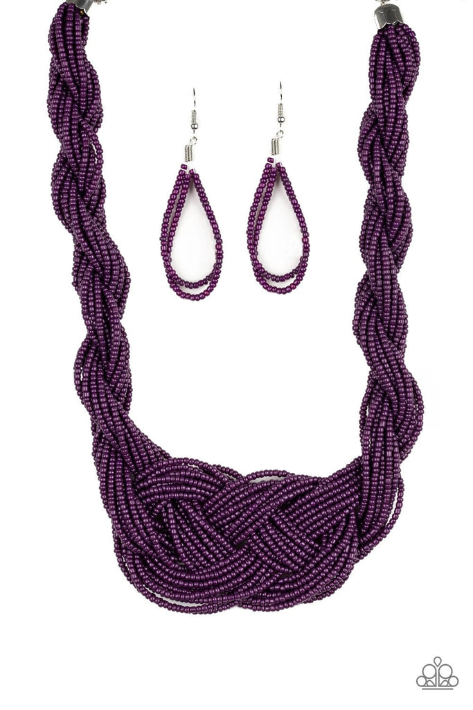 A Standing Ovation - Purple Seed Bead Necklace-Paparazzi - The Sassy Sparkle