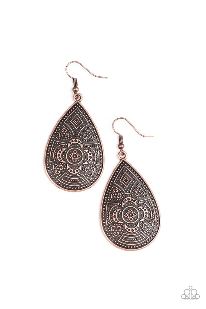 Tribal Takeover - Copper Earring-Paparazzi - The Sassy Sparkle