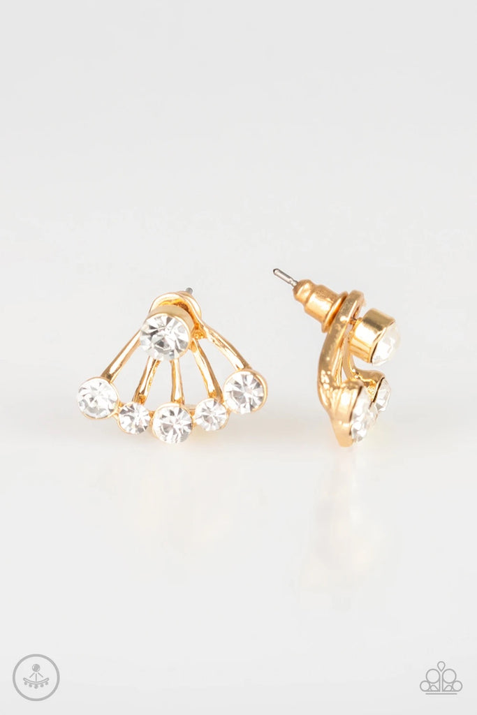 Jeweled Jubilee - Gold Post Earring-Paparazzi - The Sassy Sparkle