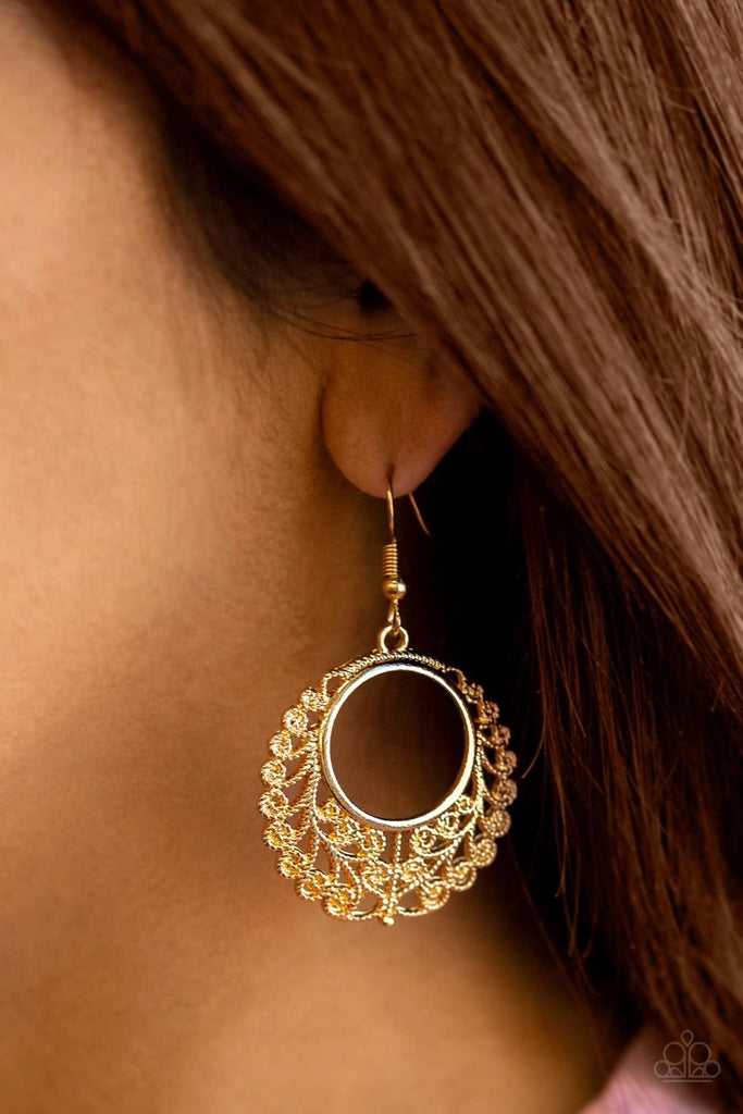 Grapevine Glamorous - Gold Earring-Paparazzi