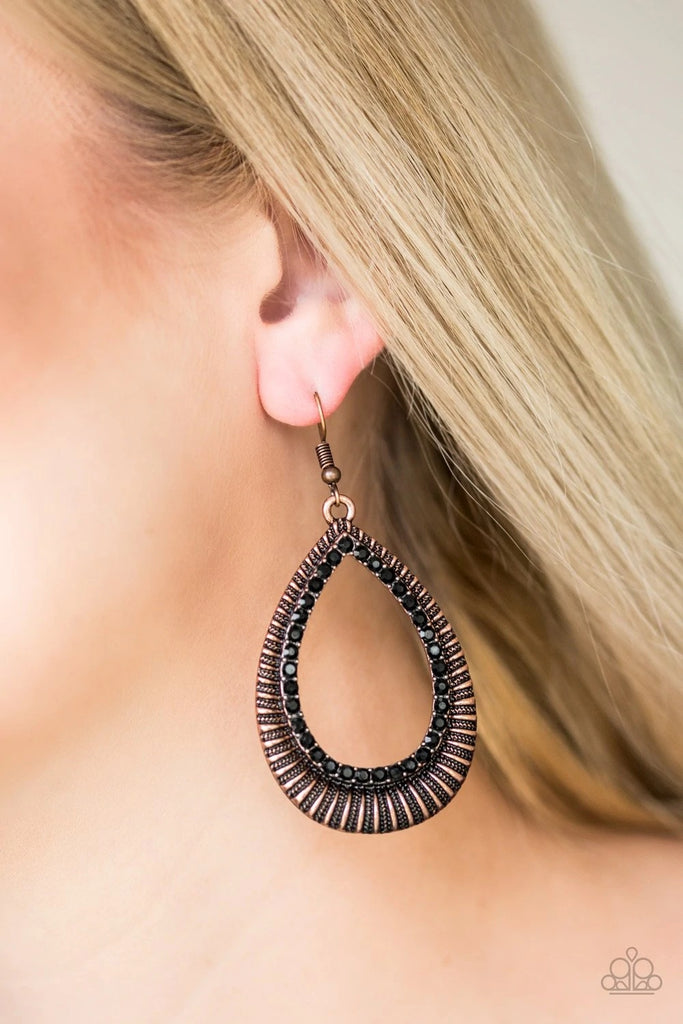 Right As REIGN - Copper Earring-Paparazzi