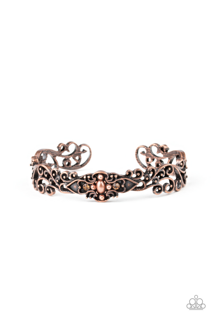 Paparazzi-Victorian Vines-copper bracelet-cuff - The Sassy Sparkle
