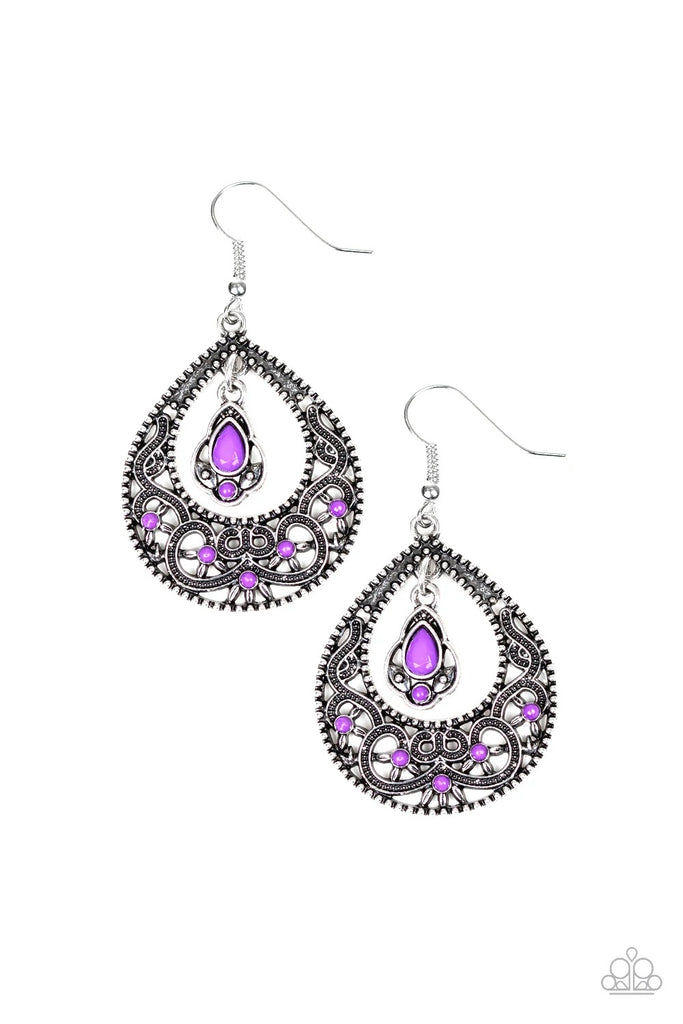All-Girl Glow - Purple Earring-Paparazzi - The Sassy Sparkle