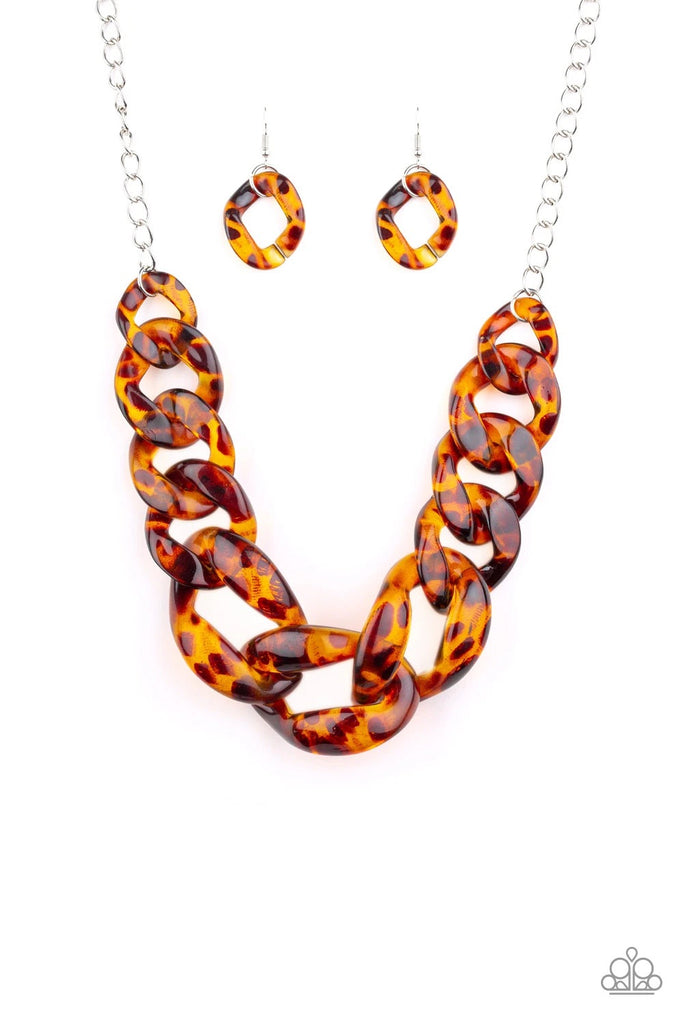 Red-HAUTE Mama - Brown Necklace-Paparazzi