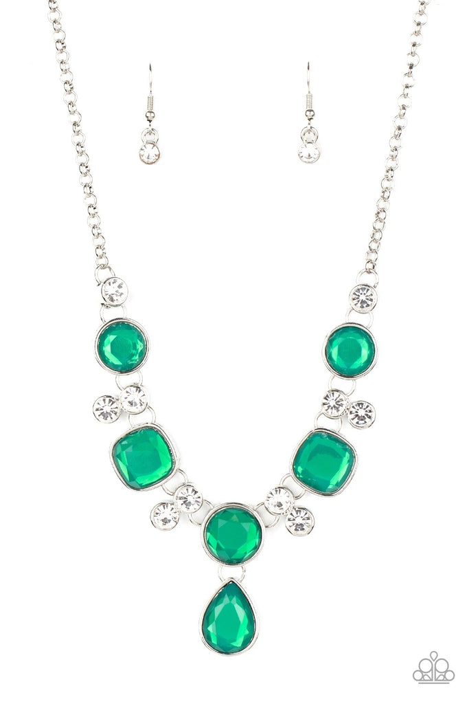 Crystal Cosmos - Green Necklace-Paparazzi - The Sassy Sparkle