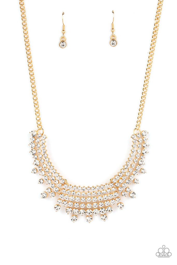 Shimmering Song-Gold Paparazzi Necklace - The Sassy Sparkle