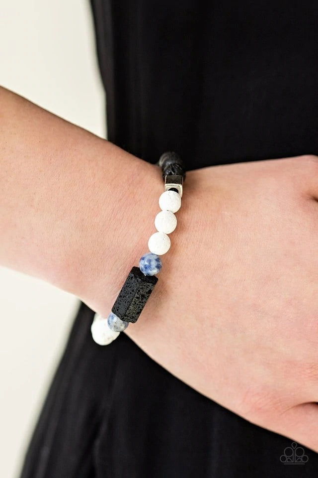 Run Out The BLOCK - Blue Stone Bracelet-Paparazzi