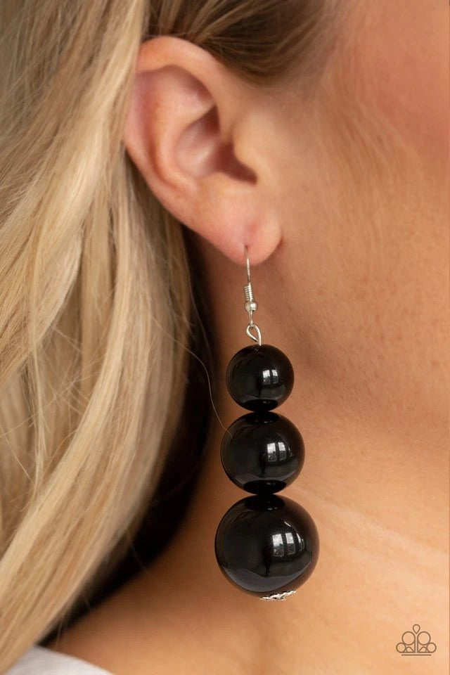 Material World - Black Earring-Paparazzi