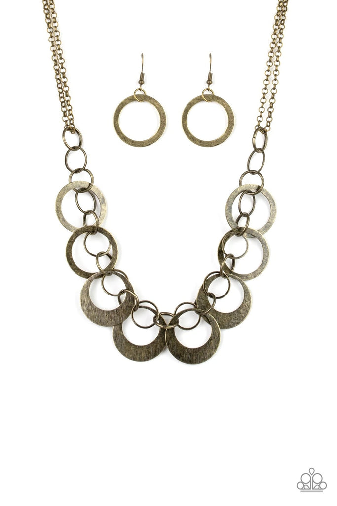 In Full Orbit - Brass Necklace-Paparazzi