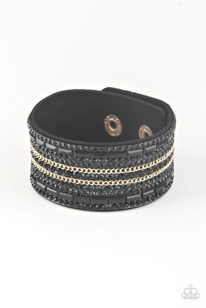 Rebel Radiance - Black and Gold Urban Bracelet-Paparazzi - The Sassy Sparkle