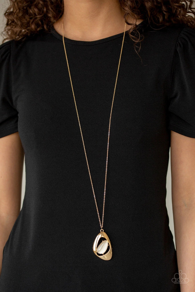 Asymmetrical Bliss - Gold Necklace-Paparazzi