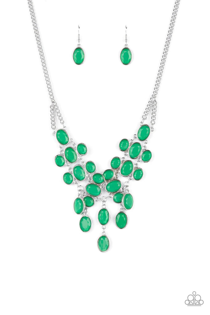 Serene Gleam - Green Necklace-Paparazzi - The Sassy Sparkle