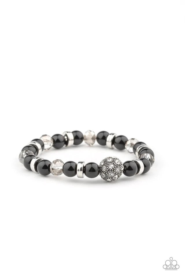 Twinkling Timelessness - Black Bracelet-Paparazzi - The Sassy Sparkle