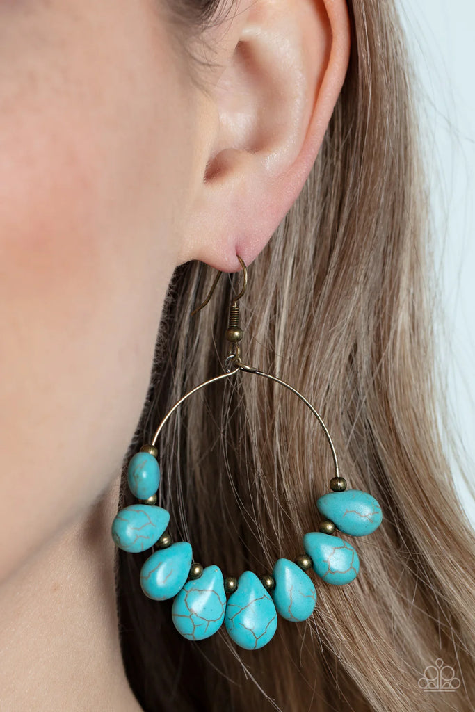 Canyon Quarry -Brass Earring-Paparazzi