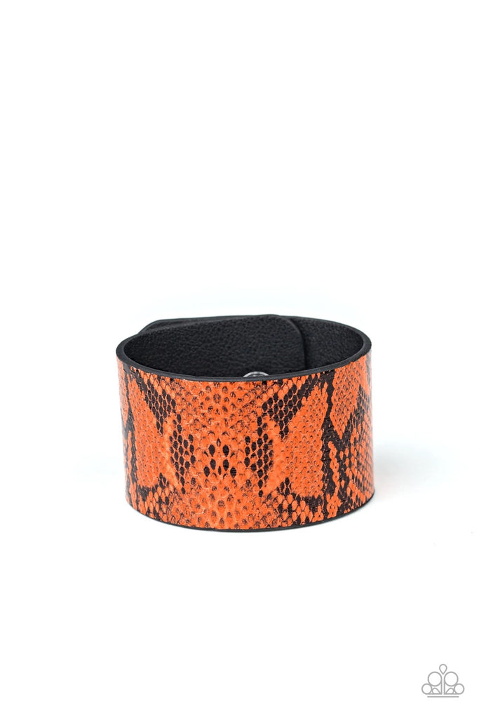 It’s a Jungle Out There - Orange Leather Urban Bracelet-Paparazzi