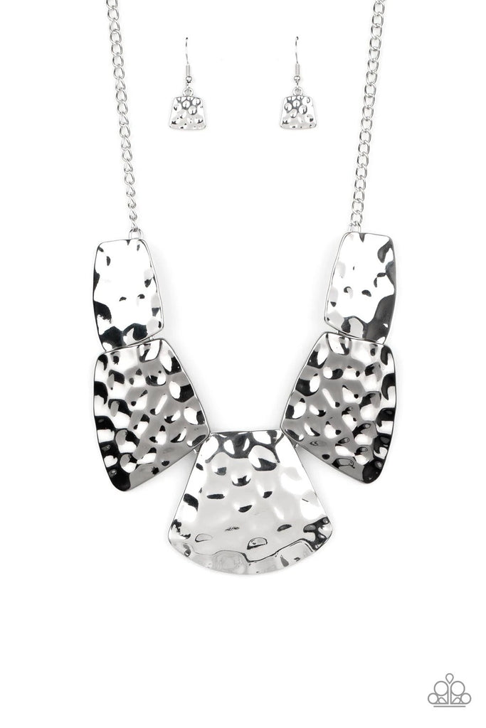 HAUTE Plates - Silver Necklace-Paparazzi