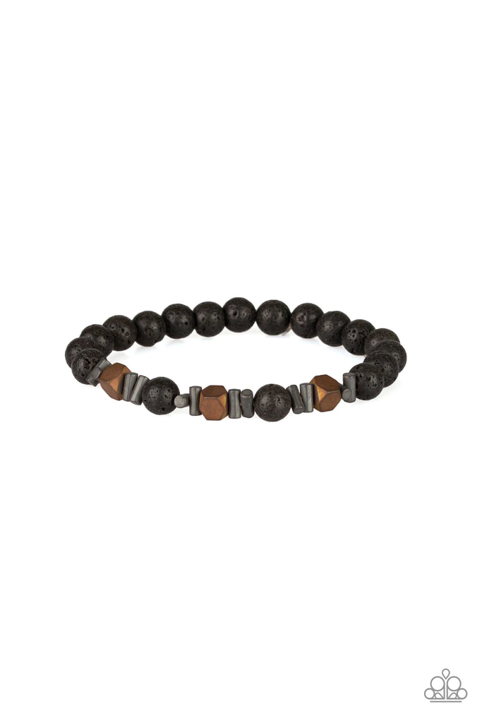 Rejuvenated - Copper Urban Lava Bead Bracelet-Paparazzi