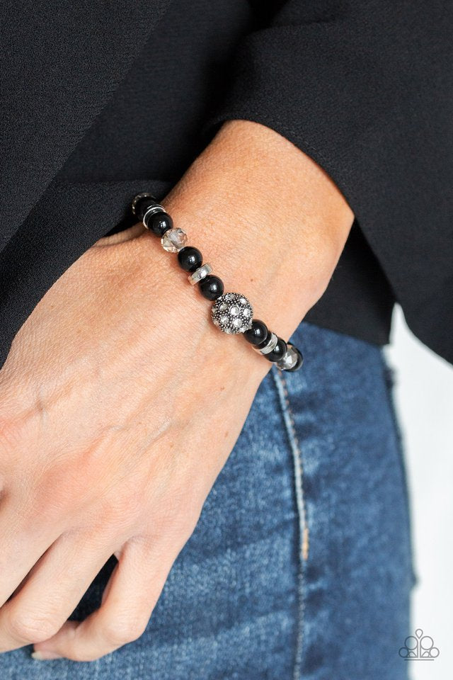 Twinkling Timelessness - Black Bracelet-Paparazzi