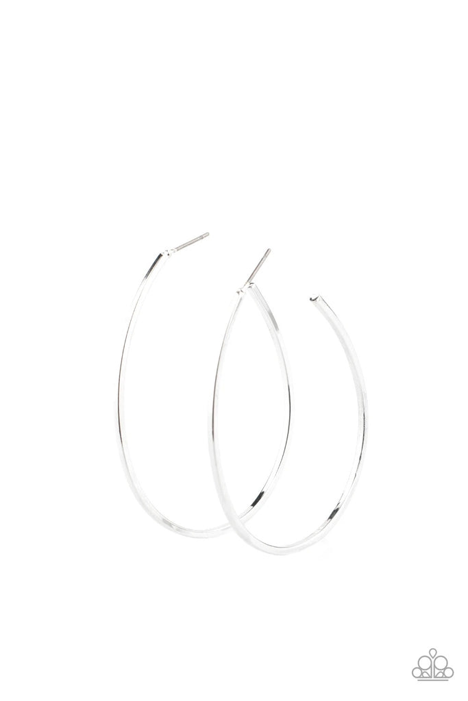 Cool Curves - Silver Hoop Earring-Paparazzi - The Sassy Sparkle