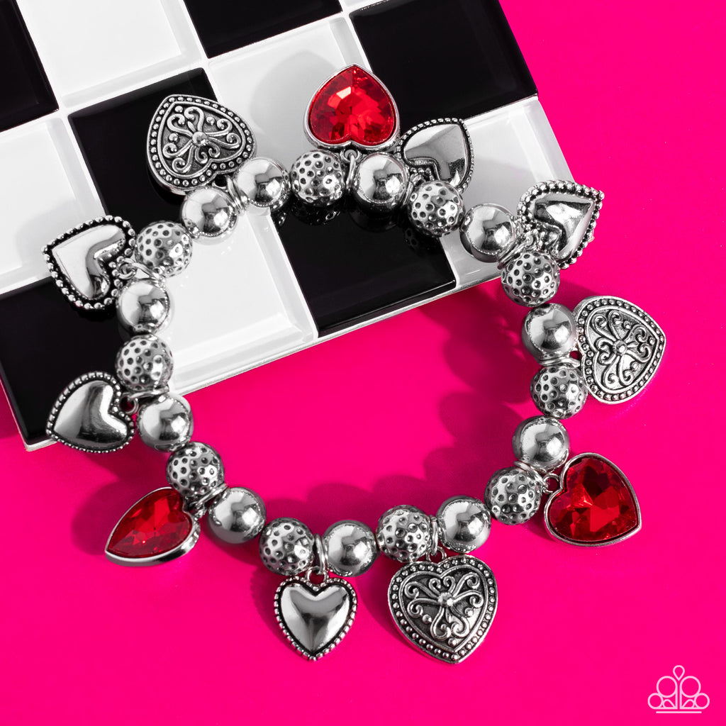 Charming Crush-Red Paparazzi Bracelet - The Sassy Sparkle