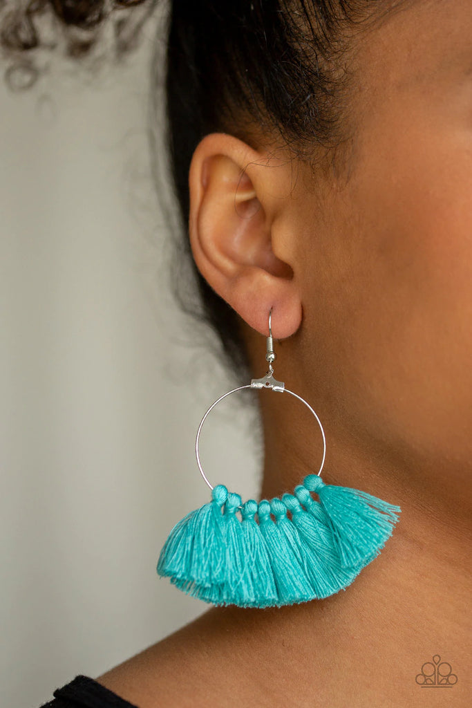 Peruvian Princess - Blue Tassel Earring-Paparazzi - The Sassy Sparkle