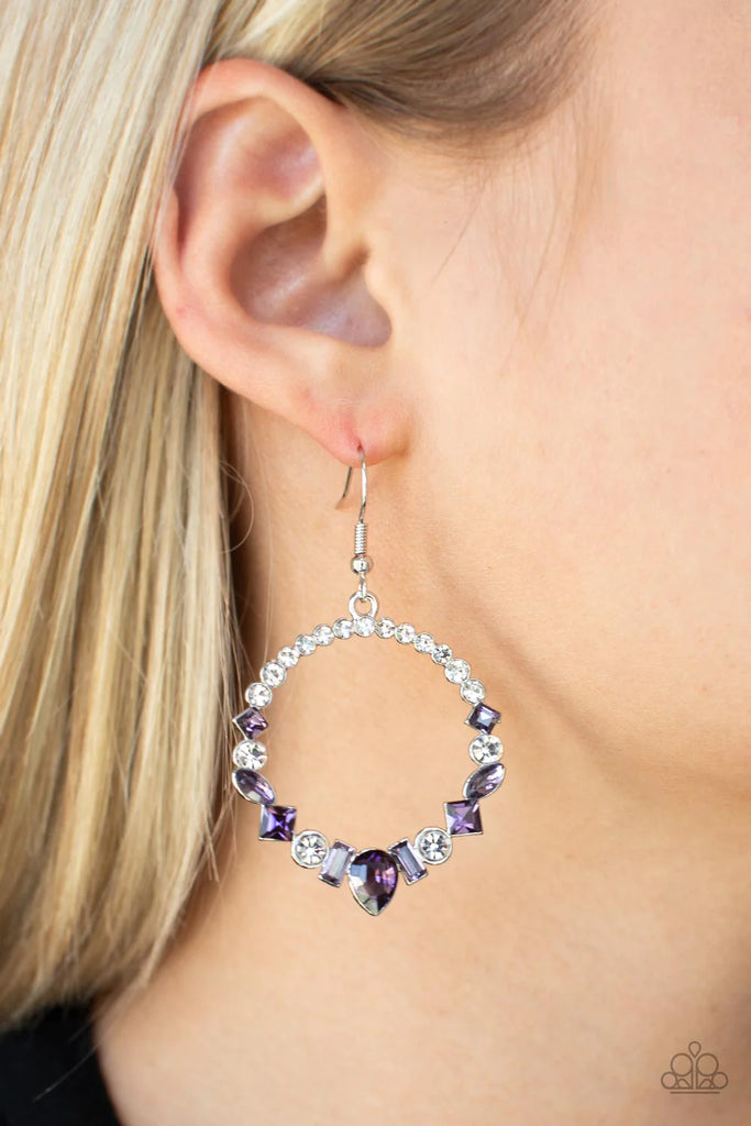 Revolutionary Refinement - Purple Earring-Paparazzi - The Sassy Sparkle