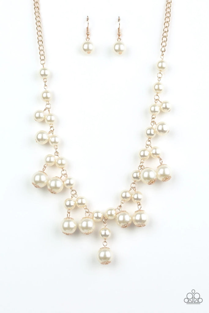 Soon To Be Mrs. - Gold Pearls Necklace-Paparazzi
