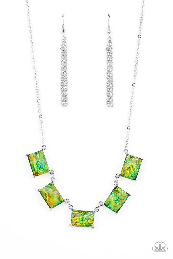 Opalescent Oblivion - Green Necklace-Paparazzi - The Sassy Sparkle