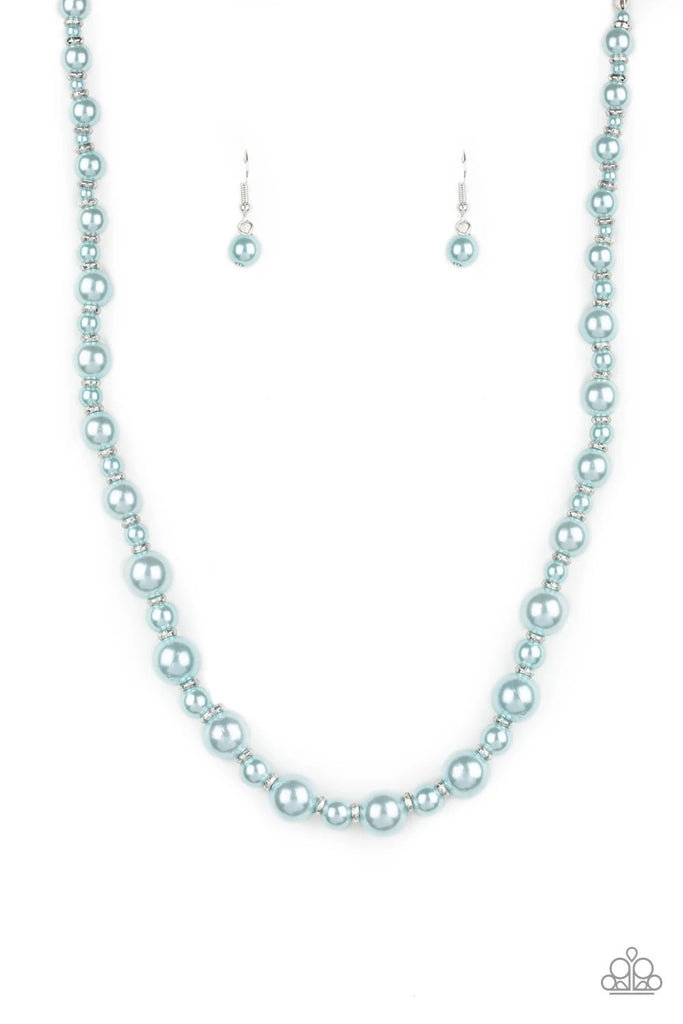 Pearl Heirloom - Blue Necklace-Paparazzi