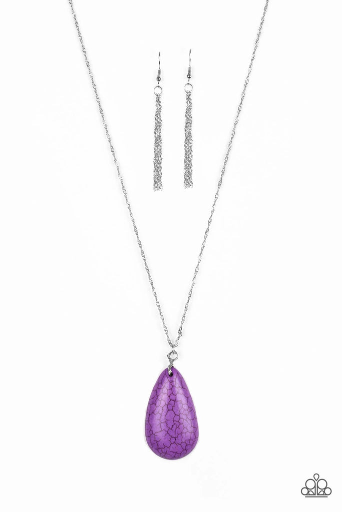 Stone River - Purple Stone Necklace-Paparazzi - The Sassy Sparkle