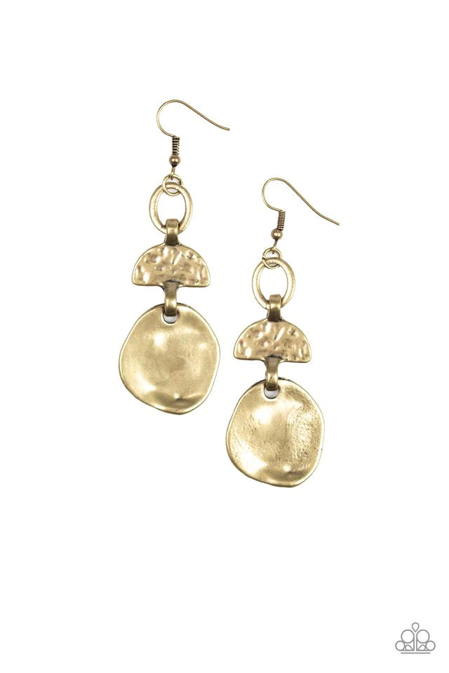 Melting Pot - Brass Earring-Paparazzi