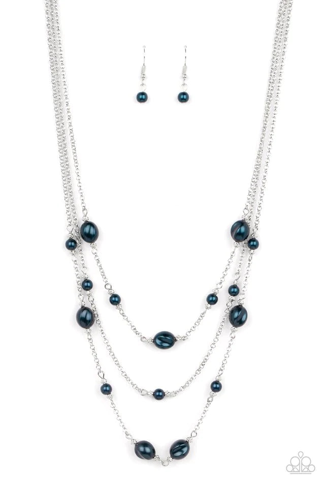 Pearlicious Pop - Blue Pearl Necklace-Paparazzi - The Sassy Sparkle