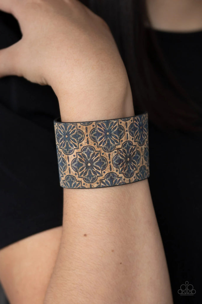 Cork Culture - Blue Urban Bracelet-Paparazzi