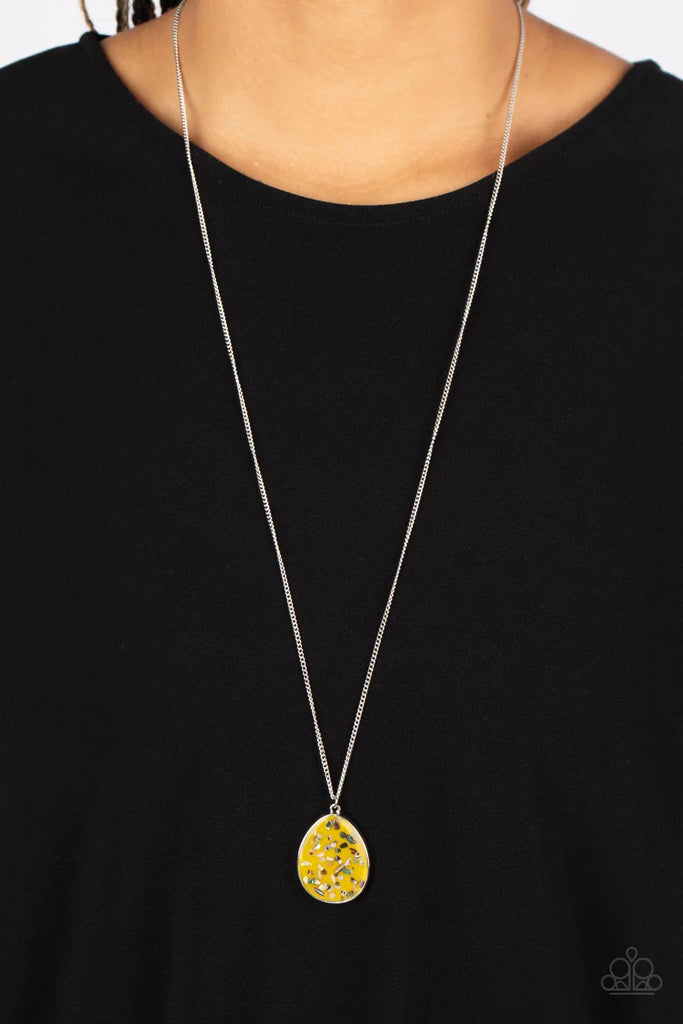 Shimmering Seafloors - Yellow Necklace-Paparazzi