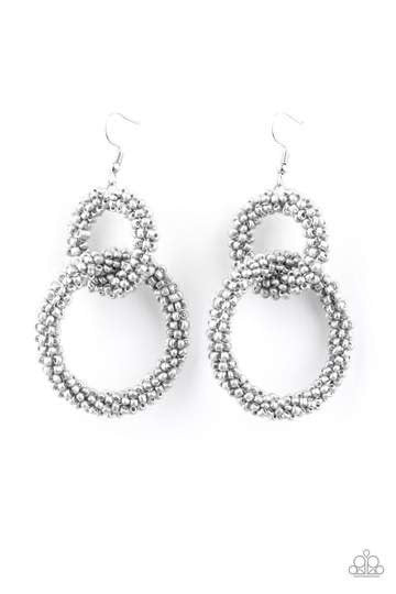 Luck BEAD a Lady Silver Earrings-Seed Bead-Paparazzi - The Sassy Sparkle