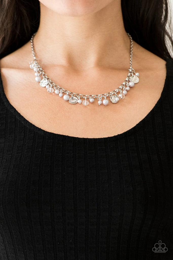 Coastal Cache - Silver Pearl Necklace-Paparazzi