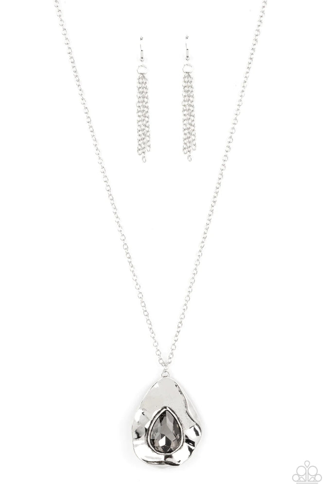 Surrealist Sparkle - Silver Necklace-Paparazzi