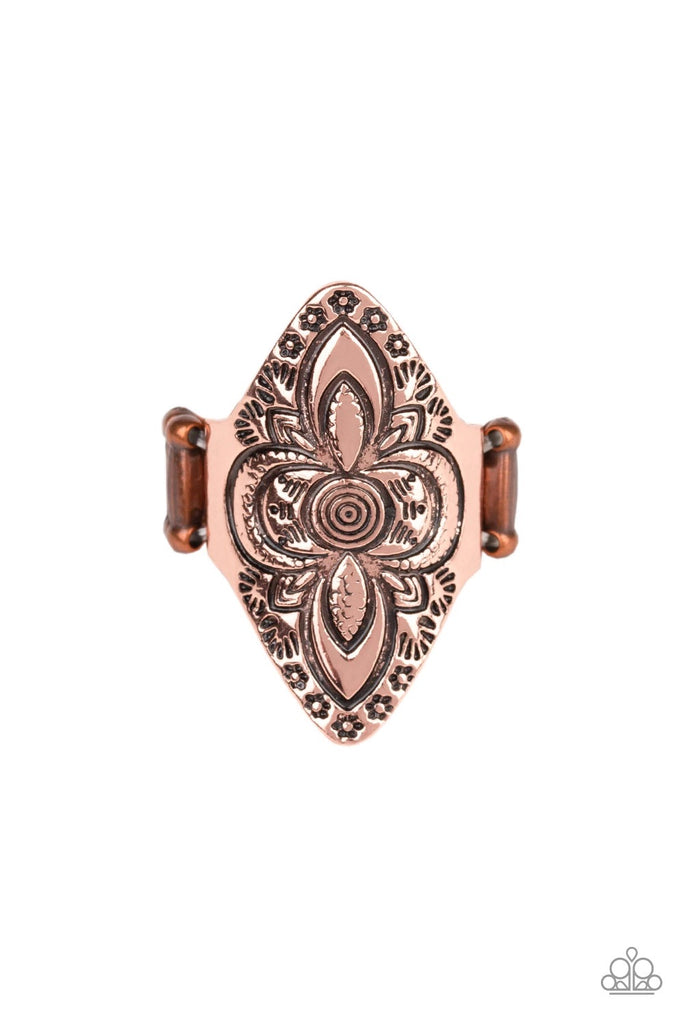 Tahiti Trek - Vintage Copper Ring-Paparazzi