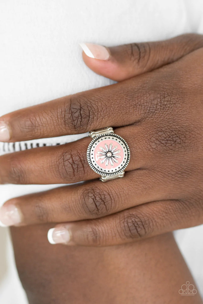 Free-Spirited Flower - Pink Ring-Paparazzi - The Sassy Sparkle