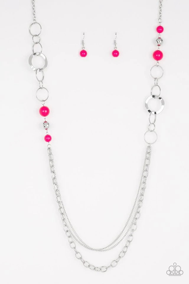 Modern Motley - Pink Necklace-Paparazzi