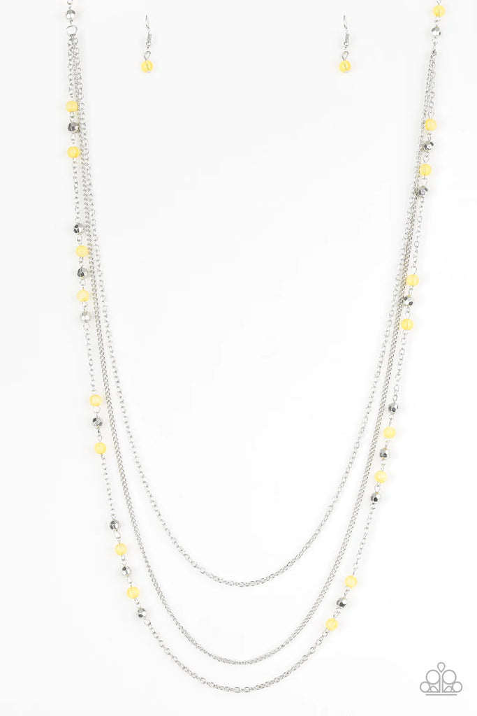 Colorful Cadence - Yellow Necklace-Paparazzi - The Sassy Sparkle