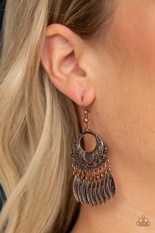 Country Chimes - Copper Earring-Paparazzi