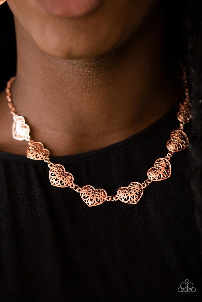 Easy To Adore - Copper Necklace-Paparazzi - The Sassy Sparkle