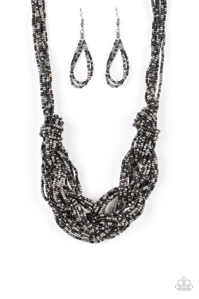 City Catwalk - Black Seed Bead Necklace-Paparazzi - The Sassy Sparkle