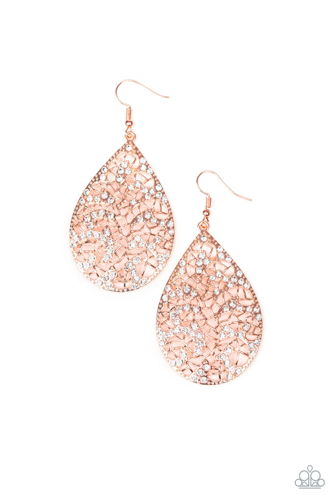 Hustle and Bustle - Copper Earring-Paparazzi - The Sassy Sparkle