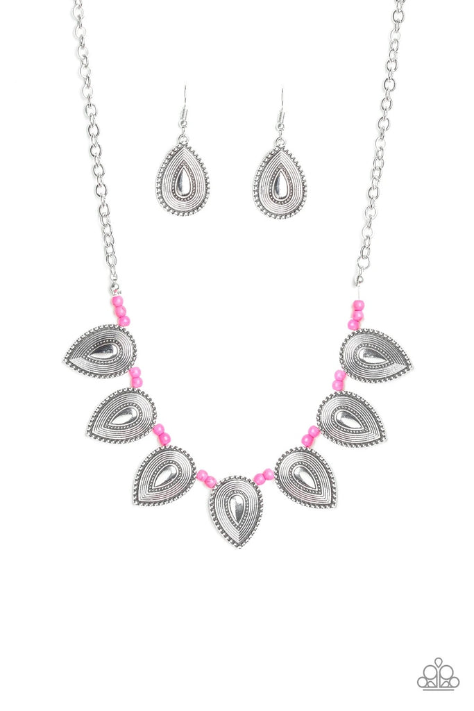 Terra Trailblazer - Pink Stone Necklace-Paparazzi - The Sassy Sparkle