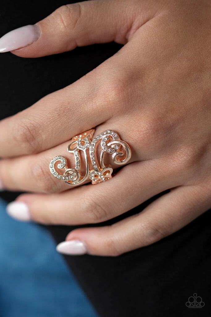 Waltzing Wonders - Rose Gold Ring-Paparazzi - The Sassy Sparkle