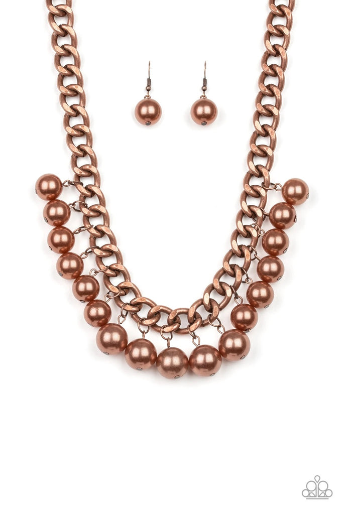 Get Off My Runway - Copper Necklace-Paparazzi - The Sassy Sparkle
